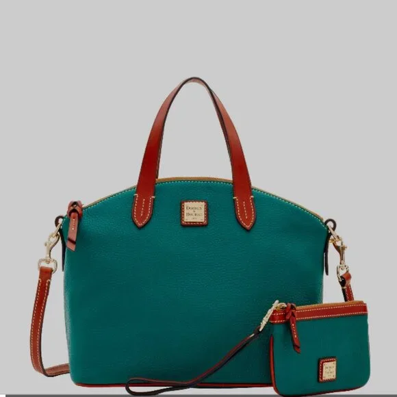 Dooney & Bourke Satchel Set with Medium Wristlet & Extra Strap - Picture 1 of 14
